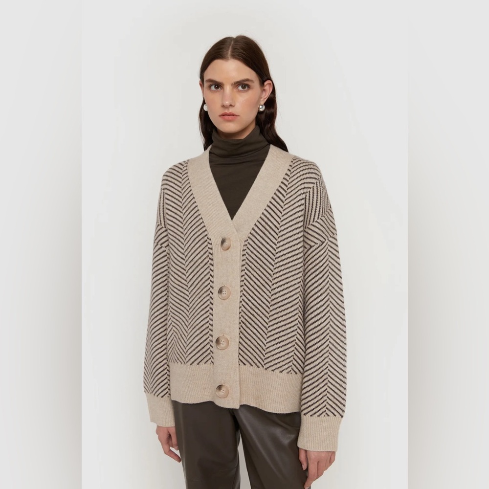 COPY - Oak + Fort herringbone cardigan